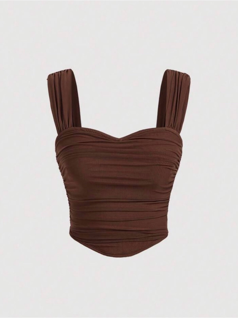 Brown Ruched Tank Top
